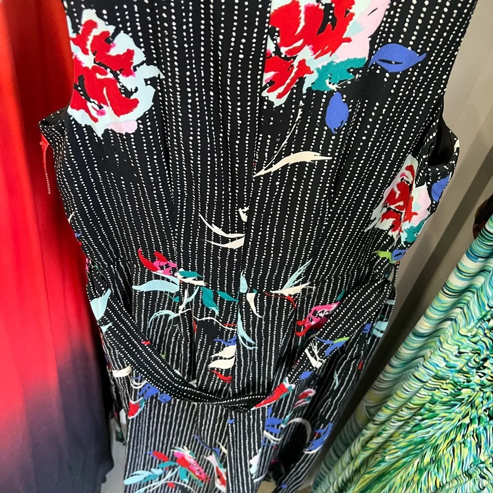 Apt. 9 Black Dress with Red and Pink Floral Accents - Picture 4 of 4